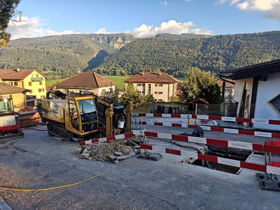Mise en place de la liaison électrique Champs-Meusel – Paul-Charmillot par forage.
