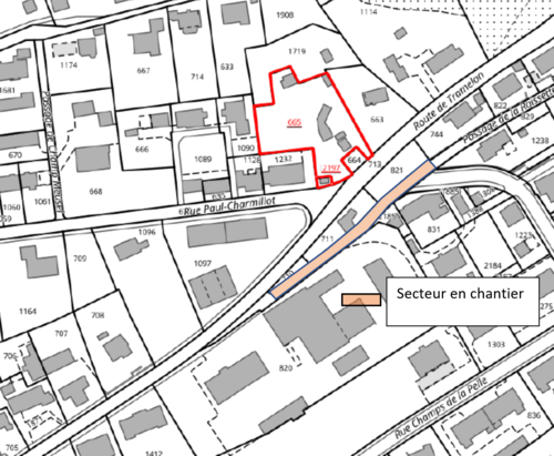 Plan avec secteur en chantier